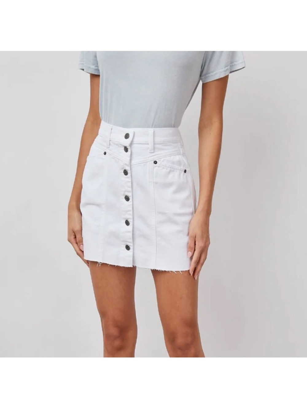 RAILS High-Waist White Denim Mini Skirt